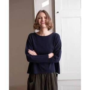 NEW BIBICO alma crew neck jumper sweater in navy